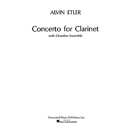 Associated Concerto for Clarinet and Chamber Ensemble (1962) (Full Score) Woodwind Solo Series by Alvin Etler