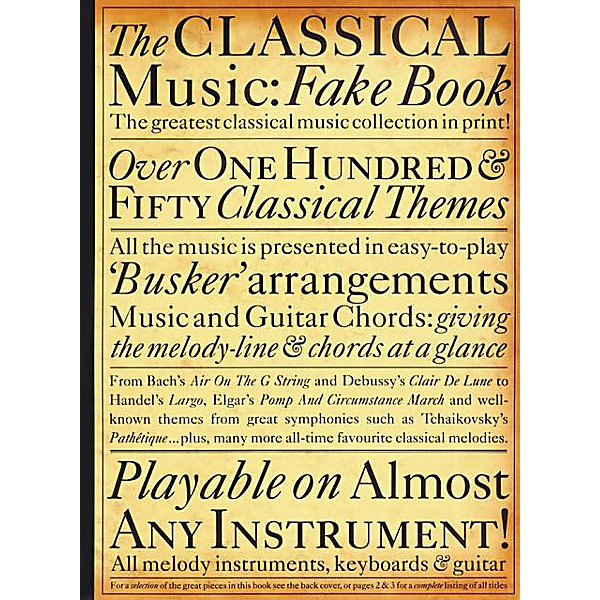 Music Sales The Classical Music Fake Book Music Sales America Series Softcover