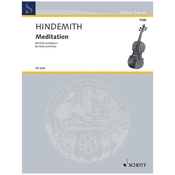 Schott Meditation from Nobilissima Visione (Viola and Piano) Schott Series