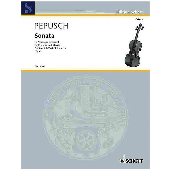 Schott Sonata in D minor (Viola and Piano) Schott Series