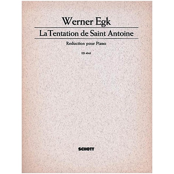 Schott Tentation De St. Antoine Schott Series  by Werner Egk