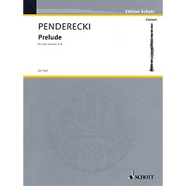 Schott Prelude for Solo Clarinet Schott Series Softcover