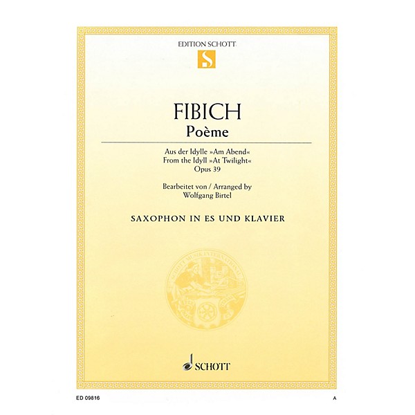 Schott Poeme (for E-flat Saxophone and Piano) Misc Series