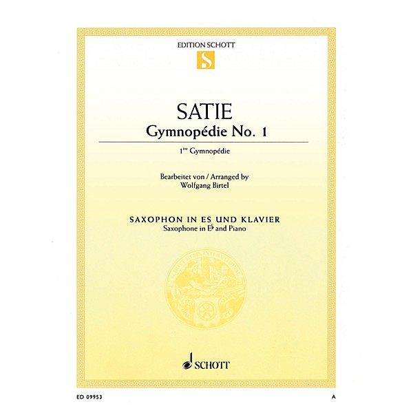 Schott Gymnopédie No. 1 (Arranged for Alto Saxophone and Piano) Woodwind Series Book