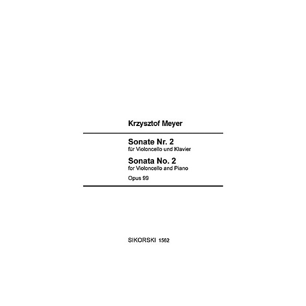 Sikorski Sonata No. 2 for Violoncello and Piano, Op. 99 String Series