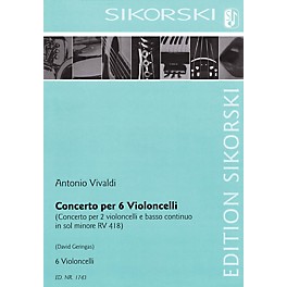 Sikorski Concerto for Six Violoncellos String Series Composed by Antonio Vivaldi Arranged by David Geringas