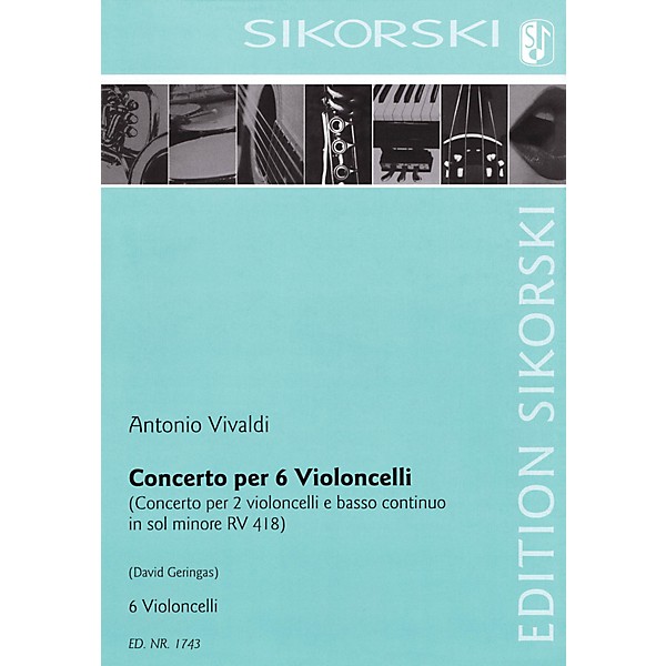 Sikorski Concerto for Six Violoncellos String Series Composed by Antonio Vivaldi Arranged by David Geringas