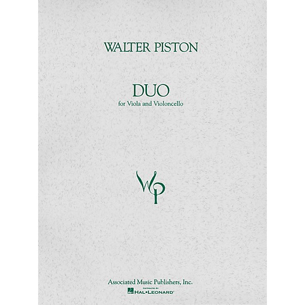 Associated Duo for Viola and Violoncello (Score and Parts) String Ensemble Series Composed by Walter Piston