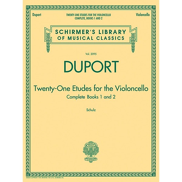 G. Schirmer Duport - 21 Etudes for the Violoncello, Complete Books 1 & 2 String Method Series Softcover