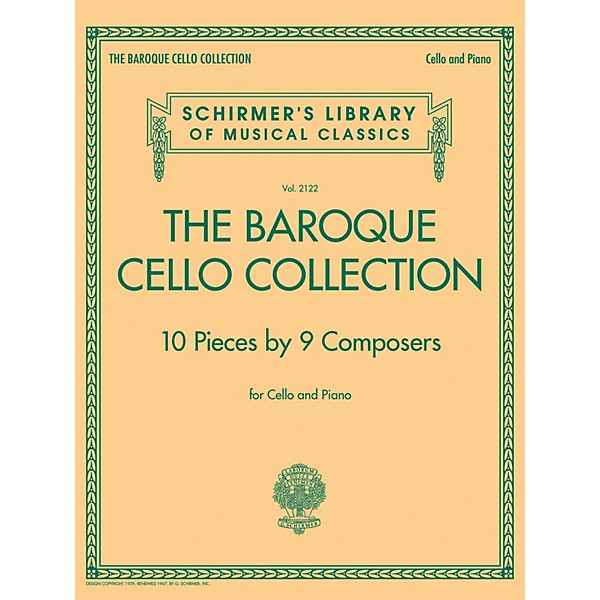 G. Schirmer The Baroque Cello Collection String Solo Series Softcover