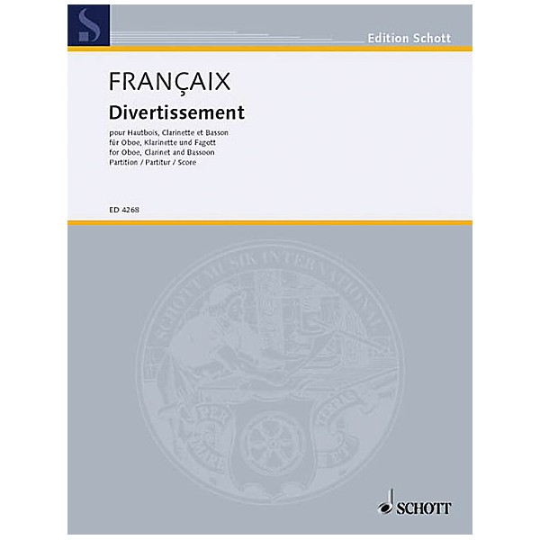 Schott Divertissement (Score) Schott Series by Jean Françaix