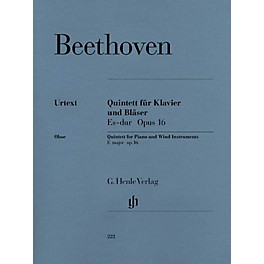 G. Henle Verlag Quintet for Piano and Wind Instruments in E-flat Maj, Op 16 Henle Music Folios Book by Beethoven