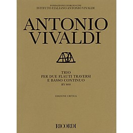 Ricordi Trio for 2 Transverse Flutes and Basso Continuo RV800 Ensemble Series by Antonio Vivaldi