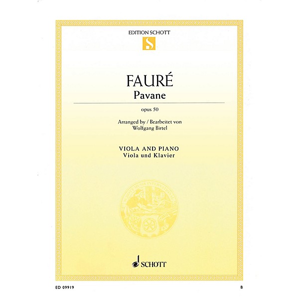 Schott Pavane, Op. 50 (Viola and Piano) String Series Softcover