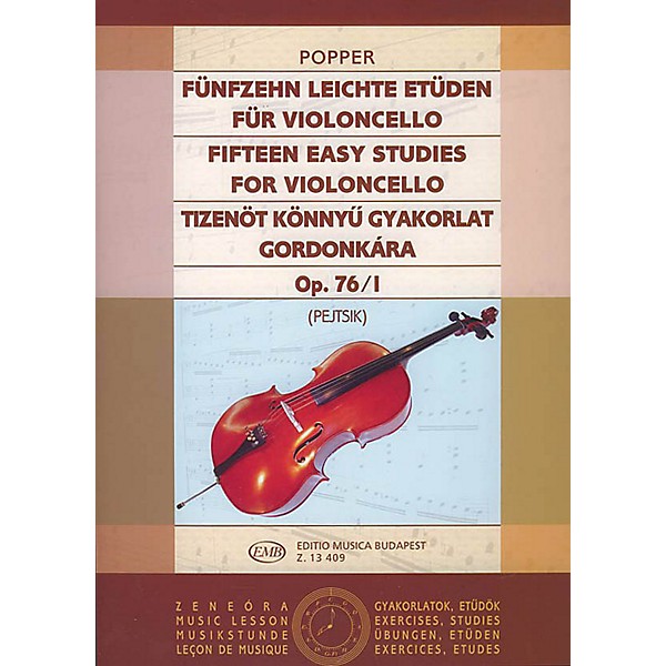 Editio Musica Budapest 15 Easy Studies, Op. 76/I EMB Series by Dávid Popper