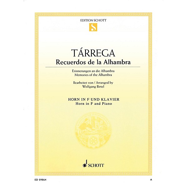 Schott Recuerdos de la Alhambra (Horn and Piano) Brass Series