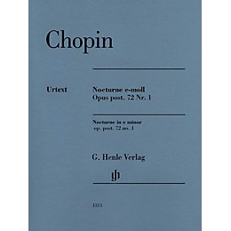 G. Henle Verlag Nocturne in E Minor Op. Post. 72, No. 1 (Edition with Fingering) Henle Music Folios Series Softcover