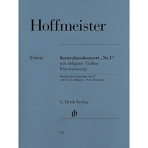 G. Henle Verlag Concerto No. 1 for Double Bass and Orchestra with Violin Obbligato Henle Music Folios Series Softcover