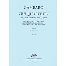 Editio Musica Budapest Quartet in D Minor for Flute, Clarinet, Horn, Bassoon EMB Series Composed by Giovanni Battista Gambaro