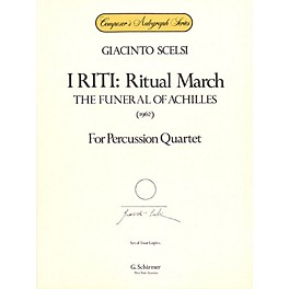 G. Schirmer I Riti: Ritual March - The Funeral of Achilles Percussion Series Composed by Giacinto Scelsi