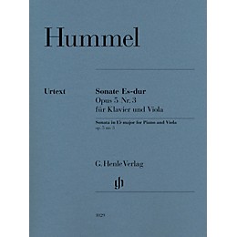 G. Henle Verlag Sonata for Piano and Viola in E-flat Major Op 5 No 3 by Johann Nepomuk Hummel Edited by Ernst Herttrich