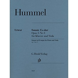 G. Henle Verlag Sonata for Piano and Viola in E-flat Major Op 5 No 3 by Johann Nepomuk Hummel Edited by Ernst Herttrich