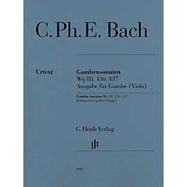 G. Henle Verlag Gamba Sonatas, Wq 88, 136, 137 by Carl Philipp Emanuel Bach Edited by Ernst-Gunter Heinemann