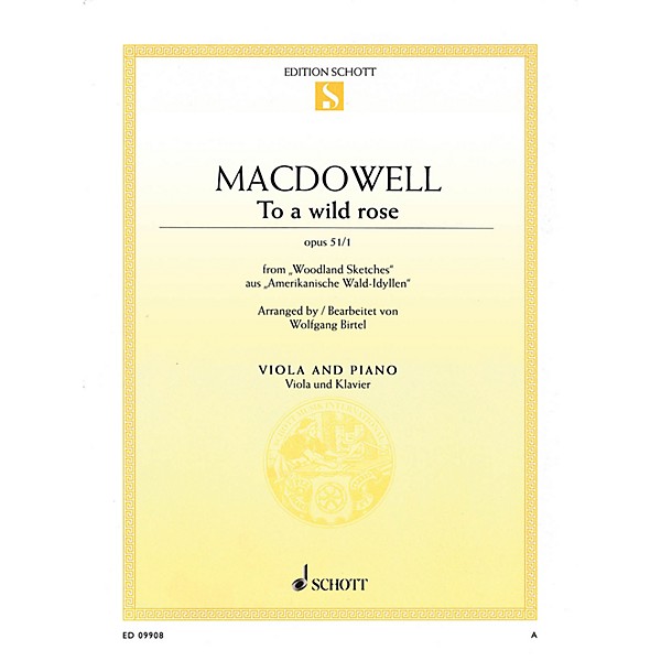 Schott To a Wild Rose Schott Series Softcover Composed by Edward MacDowell