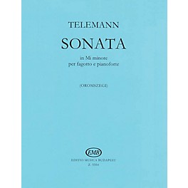 Editio Musica Budapest Sonata in E minor (for Bassoon and Piano) EMB Series Composed by Georg Philipp Telemann