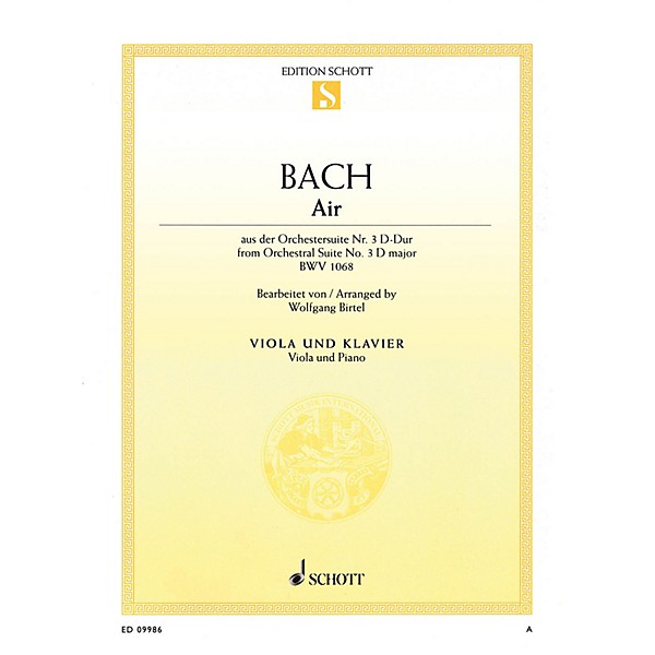 Schott Air in D Major from Orchestral Suite No. 3, BWV 1068 String Series Softcover