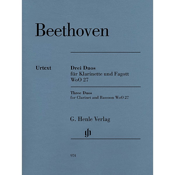 G. Henle Verlag 3 Duos for Clarinet and Bassoon WoO 27 by Ludwig van Beethoven Edited by Egon Voss