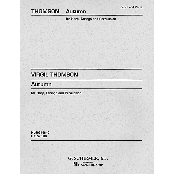 G. Schirmer Autumn (Concertino) (Set of Parts) Orchestra Series Composed by Virgil Thomson