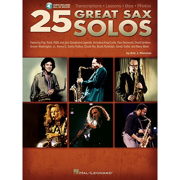 Hal Leonard 25 Great Sax Solos Sax Instruction Series Softcover Audio Online Written by Eric J. Morones