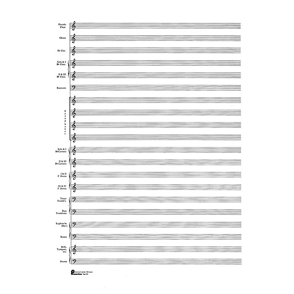 Music Sales 23. Score Pad: 20-stave (Concert Band) (Passantino Manuscript Paper) Music Sales America Series