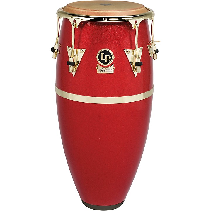 LP Galaxy Fiberglass Fausto Cuevas III Signature Conga, Arena Red with Gold Hardware 11 in