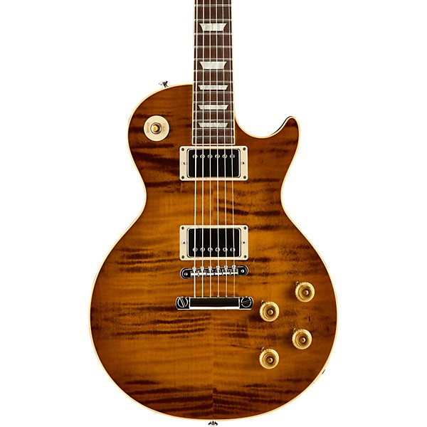 Gibson Custom 2017 Limited Run Les Paul Standard "Rock Top"  Electric Guitar Fossilized Flame Aged Pearloid Pickguard