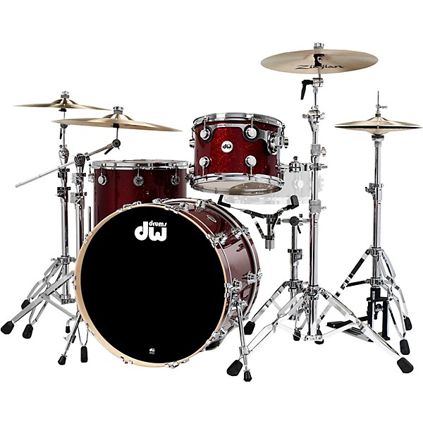 DW SSC Collector's Series 3-Piece FinishPly Shell Pack With Chrome Hardware Ruby Glass