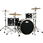 DW SSC Collector's Series 4-Piece Finish Ply Shell Pack with 24" Bass Drum with Satin Chrome Hardware Black Ice thumbnail