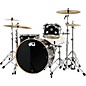 DW SSC Collector's Series 4-Piece FinishPly Shell Pack With 24" Bass Drum With Satin Chrome Hardware Black Ice