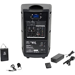 Galaxy Audio TQ8-20V0N Traveler Quest 8 All-In-One Portable PA System With One Receiver, One Lavalier Microphone and Body Pack Transmitter