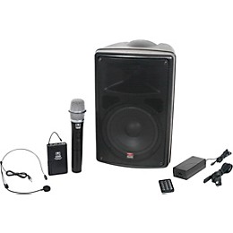 Open Box Galaxy Audio TQ8-24HSN Traveler Quest 8 All-In-One Portable PA System With Two Receivers, One Handheld Microphone, and One Headset Microphone Level 1