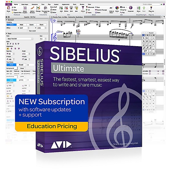 Avid Sibelius Ultimate NEW 1-Year Subscription with Updates + Support for Students/Teachers (Download)