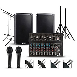Harbinger L1402FX 14-channel Mixer with Alto Truesonic 2 Series Complete PA Package 10" Mains