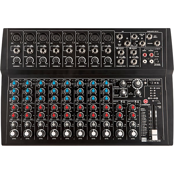Harbinger L1402FX 14-channel Mixer with Alto Truesonic 2 Series Complete PA Package 10" Mains