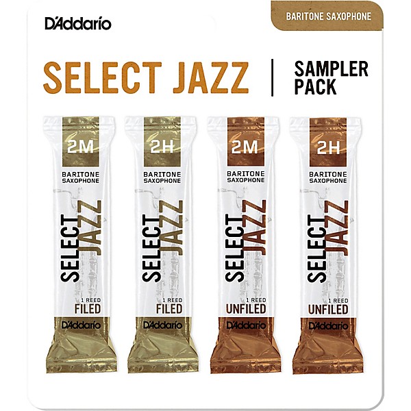 D'Addario Woodwinds Select Jazz Baritone Saxophone Reed Sampler Pack 2
