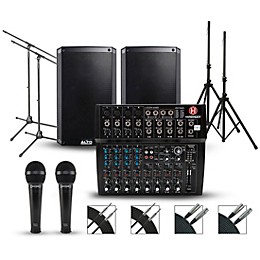 Harbinger Complete PA Package with Harbinger L1202FX 12-channel Mixer and Alto Truesonic 2 Series Active Speakers 10" Mains