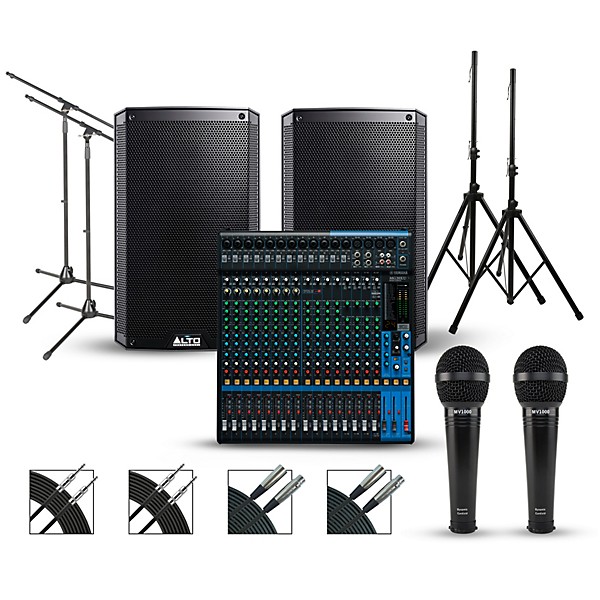 Yamaha Complete PA Package with Yamaha MG20XU 20-channel Mixer and Alto Truesonic 2 Series Speakers 10" Mains