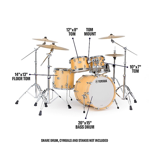 Yamaha Tour Custom Maple 4-Piece Shell Pack With 20" Bass Drum Butterscotch Satin