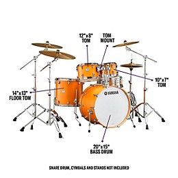 Yamaha Tour Custom Maple 4-Piece Shell Pack With 20" Bass Drum Caramel Satin