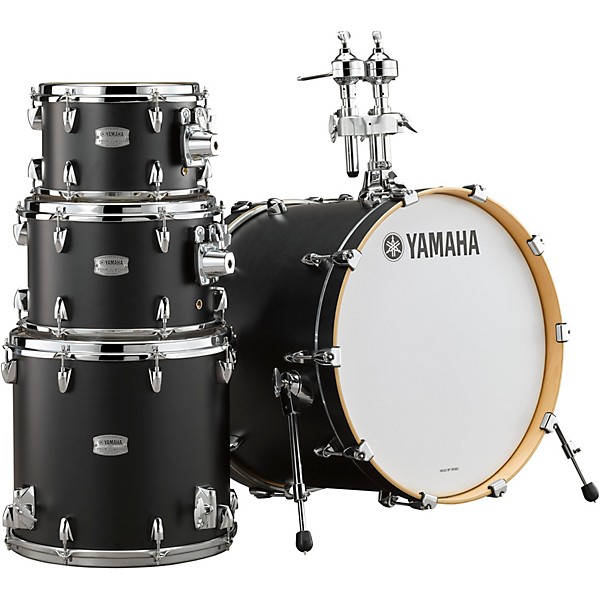 Yamaha Tour Custom Maple 4-Piece Shell Pack With 20" Bass Drum Licorice Satin